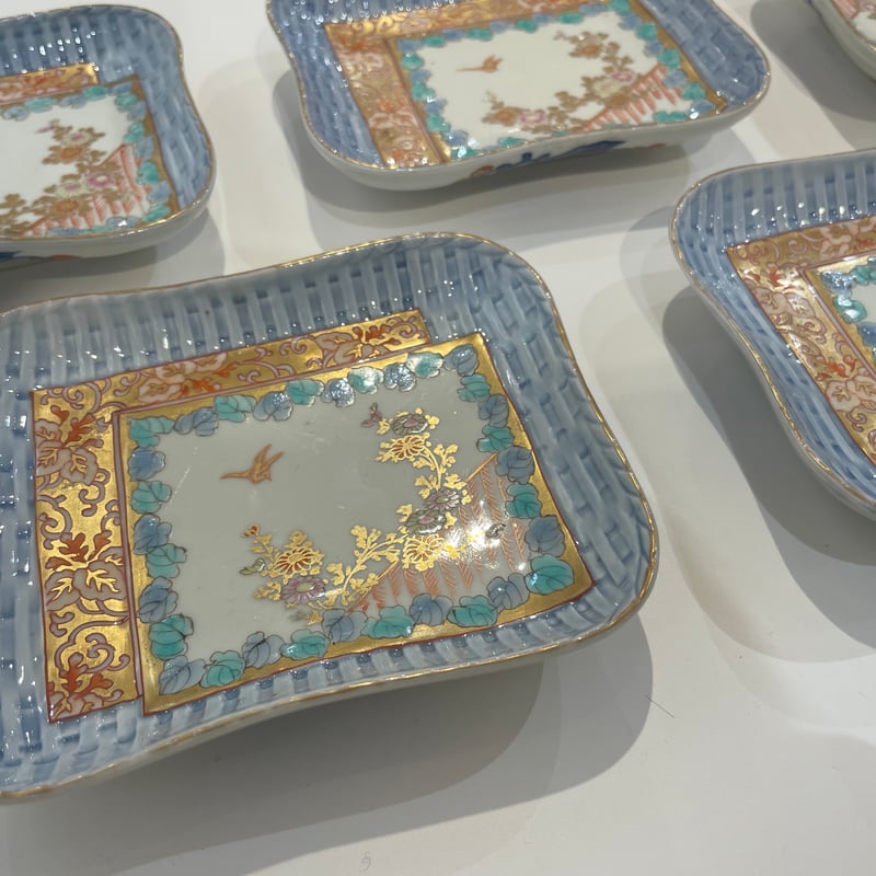 古伊万里 色絵変形皿 花鳥文様 明治期 | れいゆぅる rayures