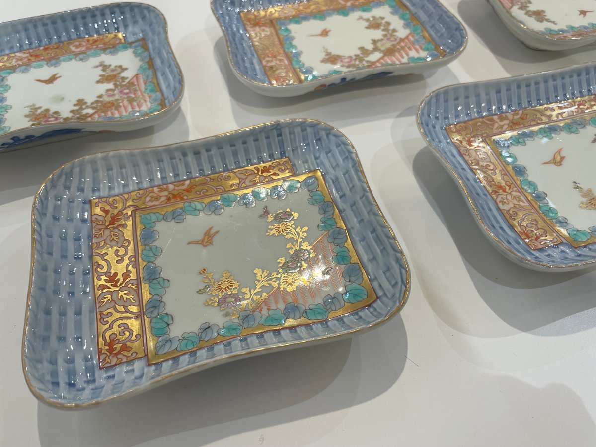 古伊万里 色絵変形皿 花鳥文様 明治期 | れいゆぅる rayures