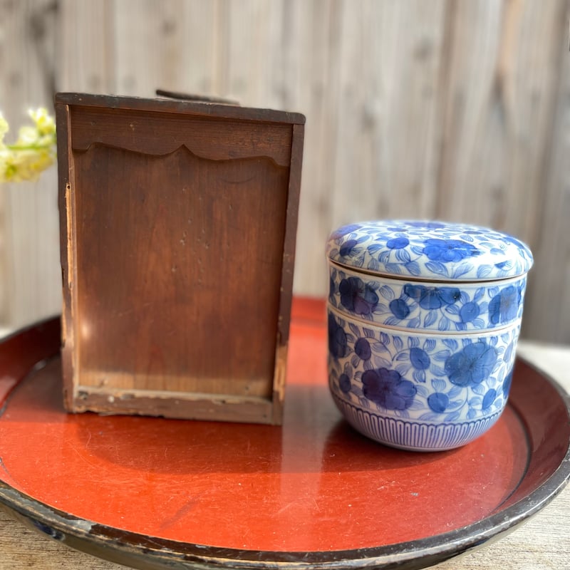 古伊万里 染付二段重 細線花文様 (共箱付) 江戸後期 | れいゆぅる rayures