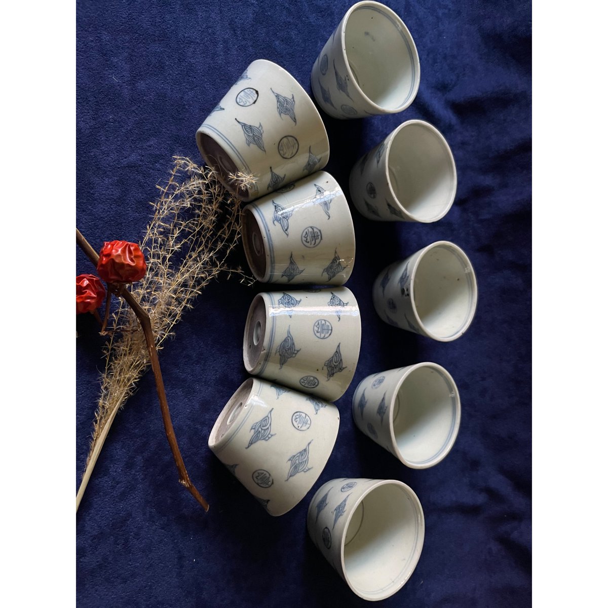 古伊万里 細線壽鳥文様 完品/ニュウ、アタリ 江戸後期 | れいゆ
