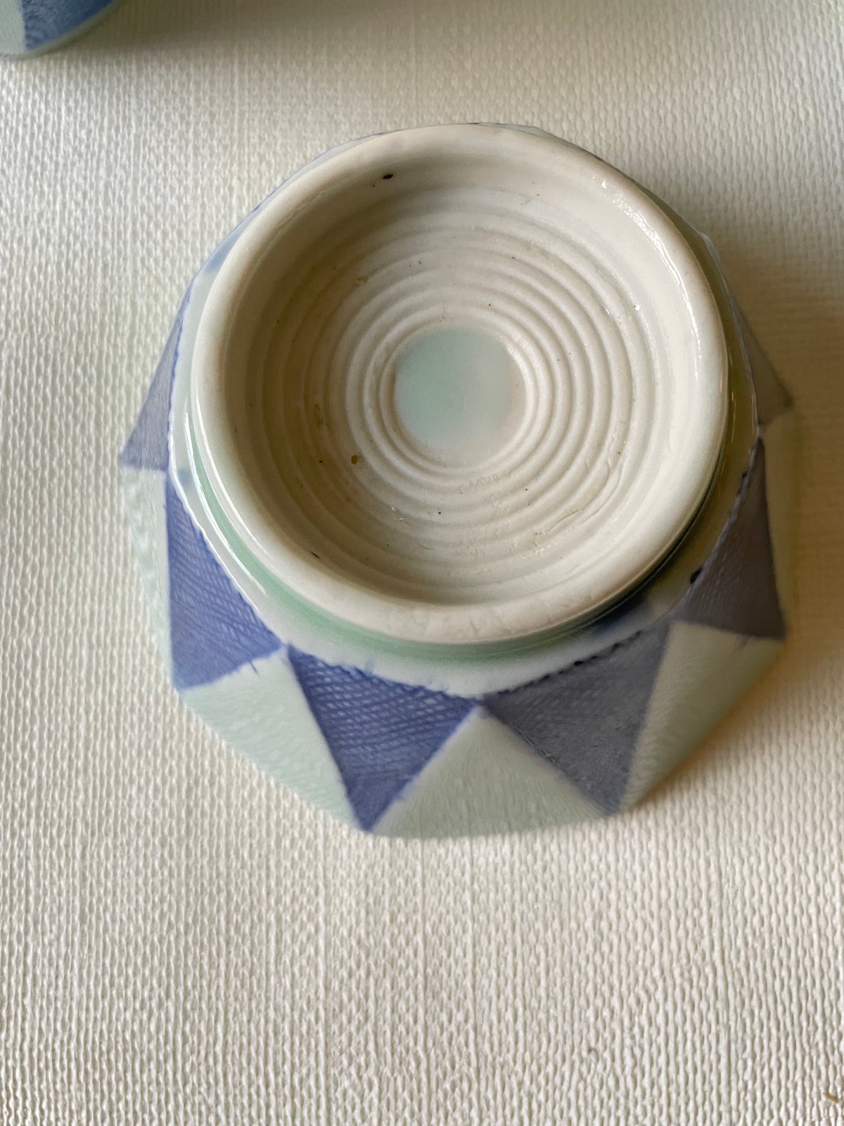 瀬戸焼 青磁九角向付 三角文様 昭和 | れいゆぅる rayures