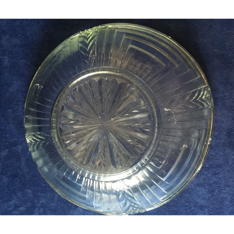プレスガラス鉢 アールデコ文様 透明色 昭和30年代 | れいゆぅる rayures