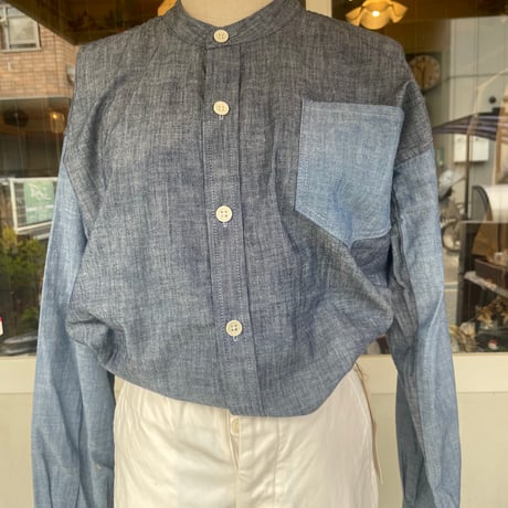Nigel carbon LYBRO WORK SH CRINKLED CHAMBRAY