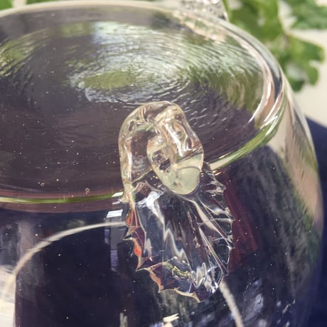 和硝子　　樽型金魚鉢　吹きガラス　　昭和初期