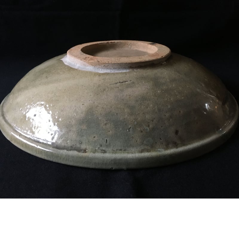 瀬戸焼 大皿 青釉薬垂らし文様 江戸後期 | れいゆぅる rayures