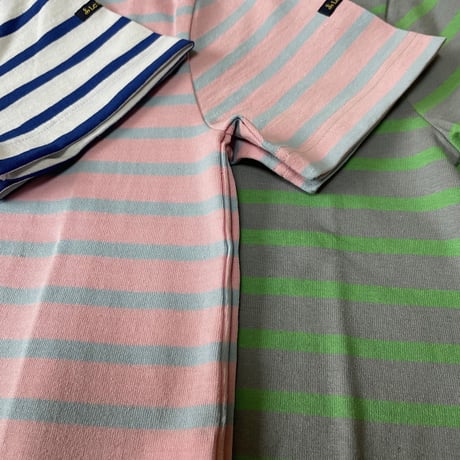 Le minor   ルミノア　 short sleeve  lateral stripes 20ゲージ（薄手）