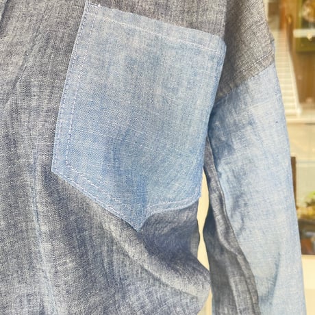 Nigel carbon LYBRO WORK SH CRINKLED CHAMBRAY