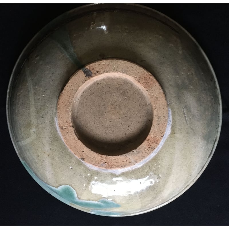 瀬戸焼 大皿 青釉薬垂らし文様 江戸後期 | れいゆぅる rayures