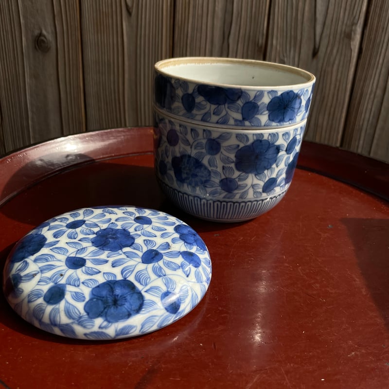 古伊万里 染付二段重 細線花文様 (共箱付) 江戸後期 | れいゆぅる rayures