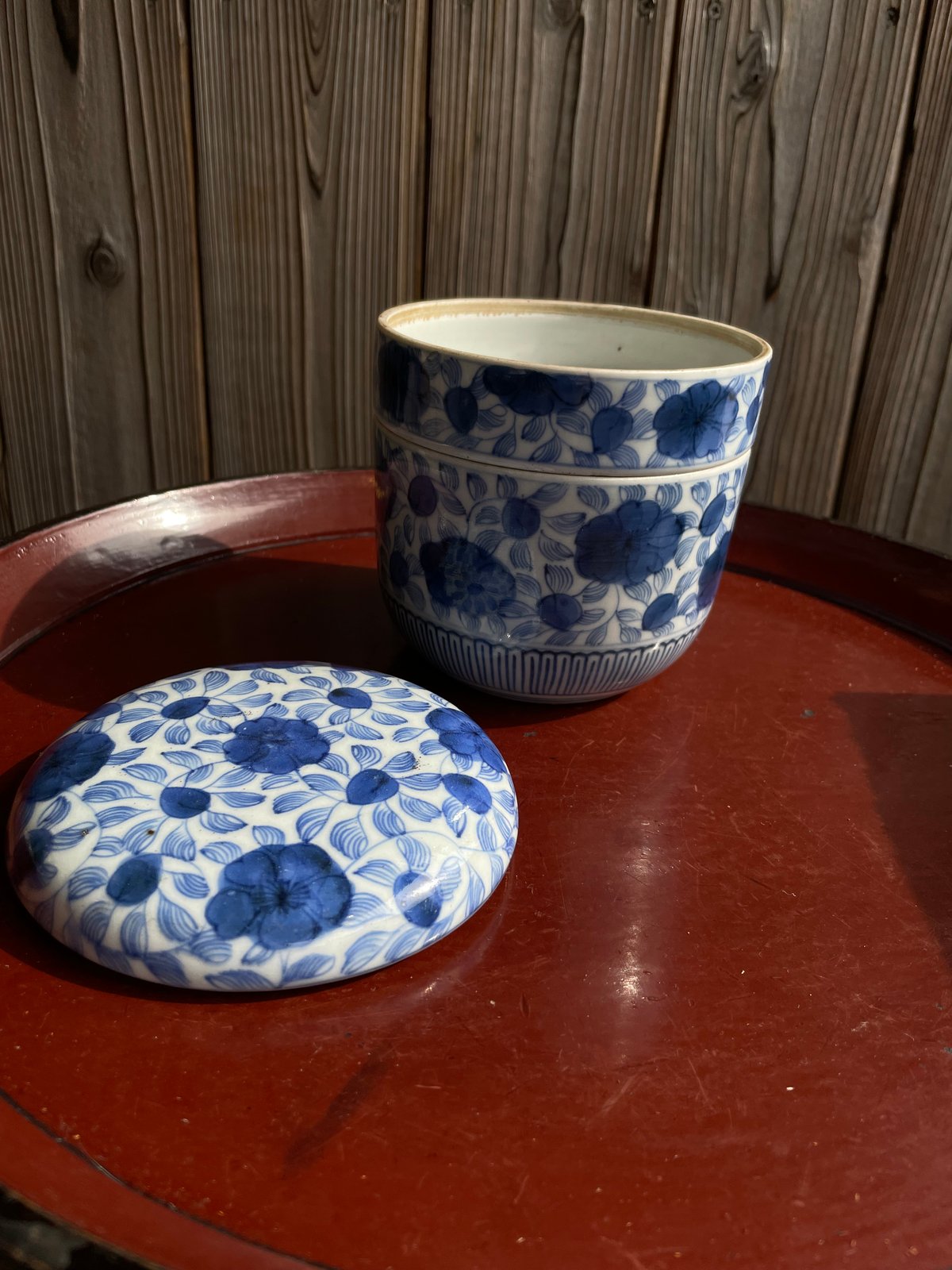 古伊万里 染付二段重 細線花文様 (共箱付) 江戸後期 | れいゆぅる rayures