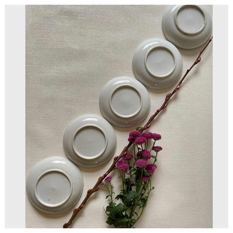 印判小皿 緑波絞り捻り文様 明治時代 | れいゆぅる rayures