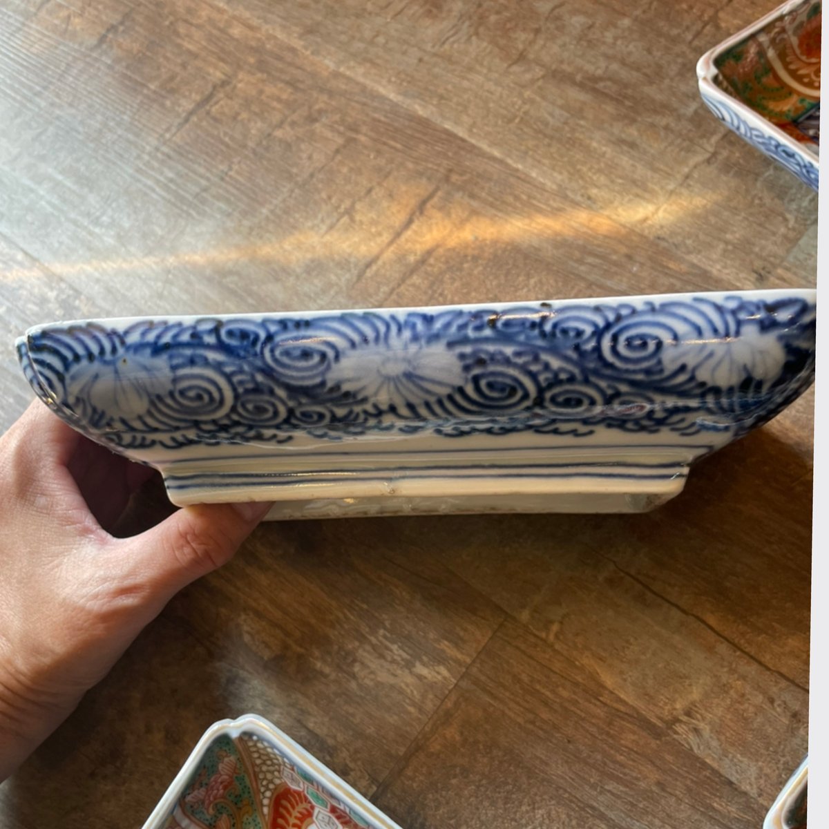 伊万里　色絵長角皿　10枚　15cm　明治～大正期 古伊万里色絵長角皿 花文様 明治時代 | れいゆぅる rayures