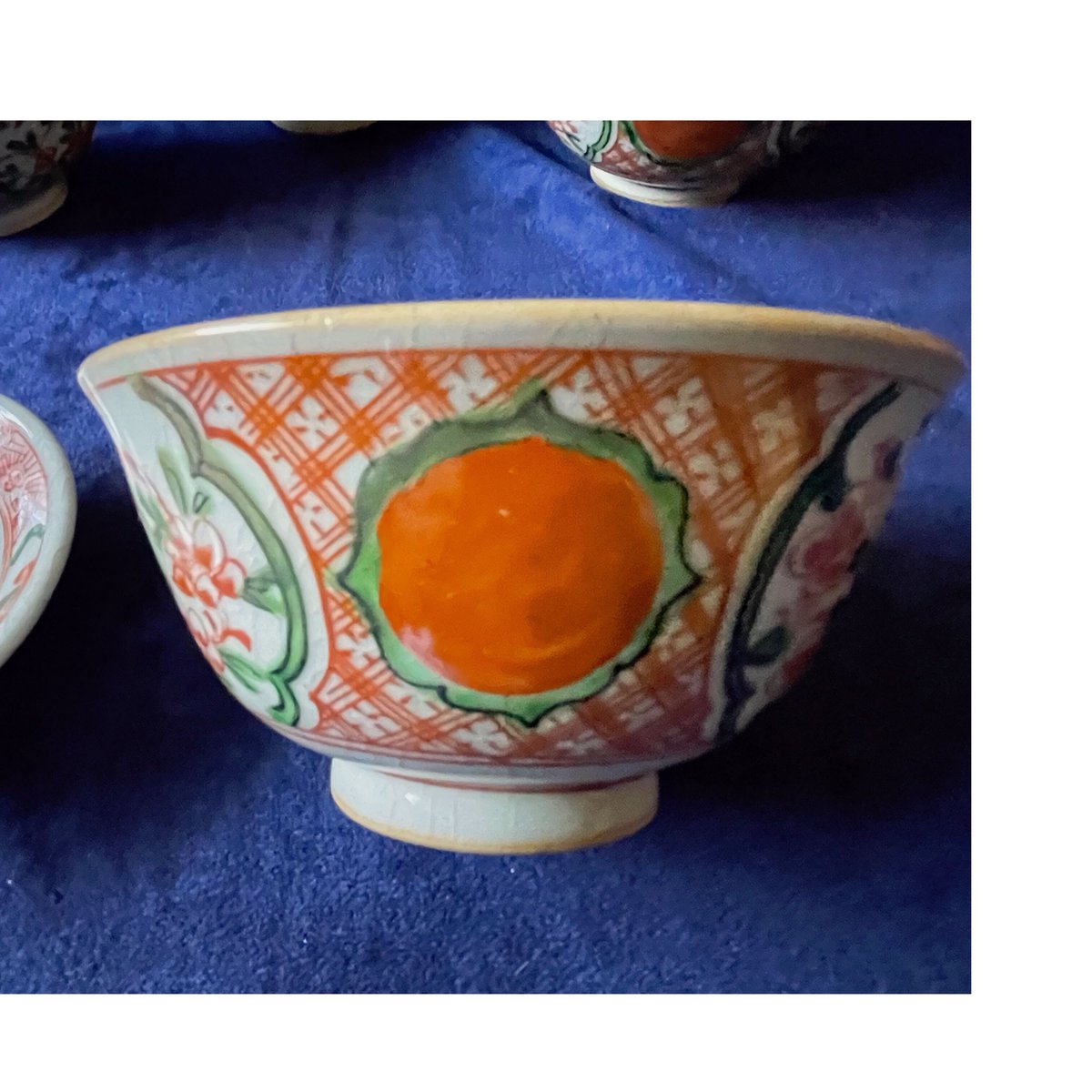 送料無料 江戸～明治時代 染付古犬山菓子鉢 共箱 茶道具