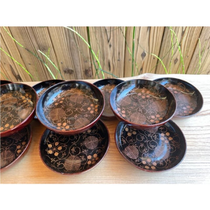 輪島塗漆器 菓子皿5客セットの通販 by もなか's shop｜ラクマ お花