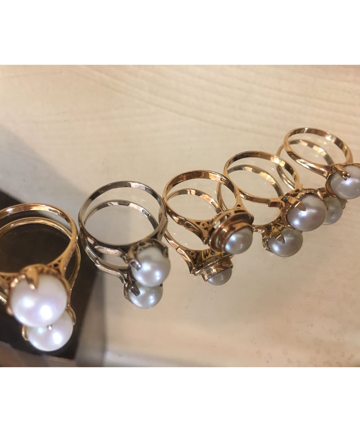 ヴィンテージパールリング 真珠指輪 K18刻印和彫り 未使用品 昭和 ...