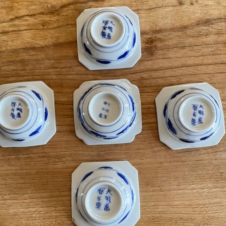 古伊万里豆皿　染付　兎文様　幕末期