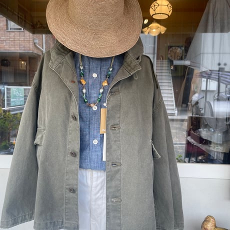 Nigel carbon LYBRO WORK SH CRINKLED CHAMBRAY