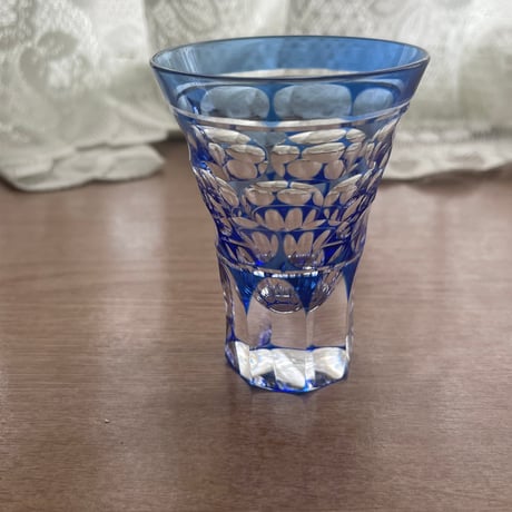 青切子ミニグラス　丸文