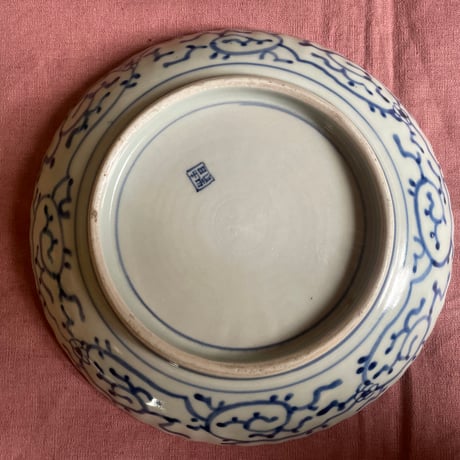 古伊万里　染付輪花文様　江戸後期
