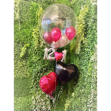 Anniversary balloon ナンバーバルーン付き   色が選べる♪ヘリウム入り浮かせてお届け