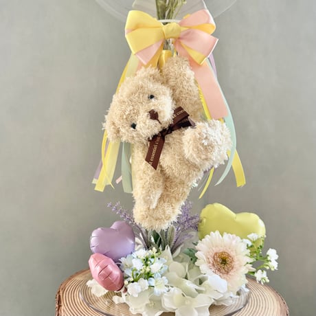 Balloon flower & Bear  【文字入れOK】