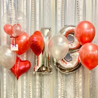 D-12 誕生日 数字2桁　ボリューミーDeao   色が選べる♪ヘリウム入り浮かせてお届け