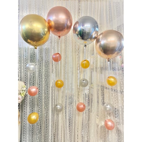D-7 round balloon 4本セット   色が選べる♪ヘリウム入り浮かせてお届け