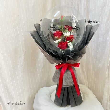 HBS-85  Red rose bouquet  バルーンフラワーブーケ