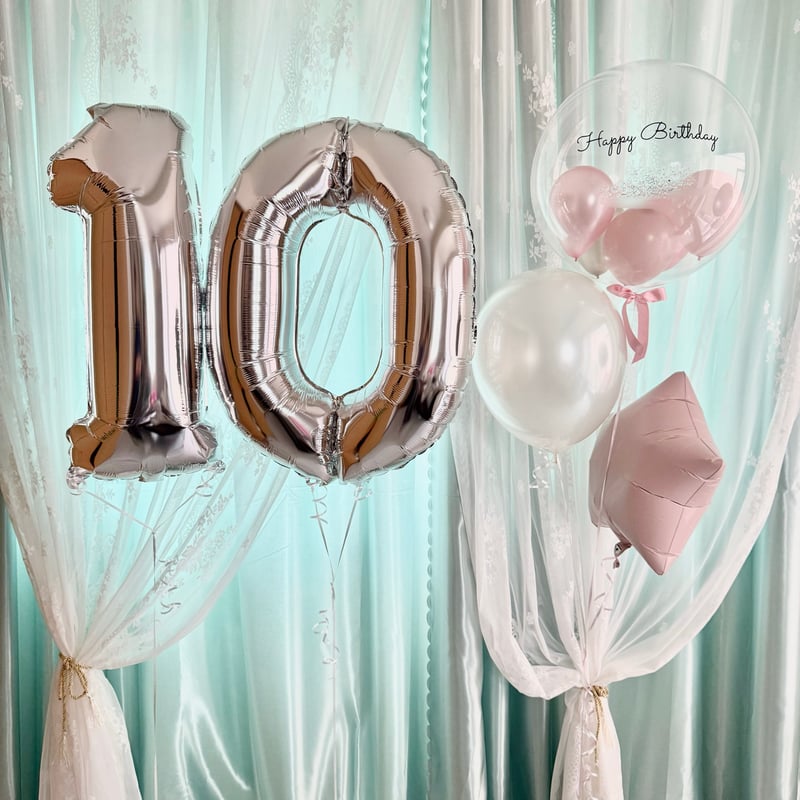 D-10 誕生日Deco 数字2桁 色が選べる♪ヘリウム入り浮かせてお