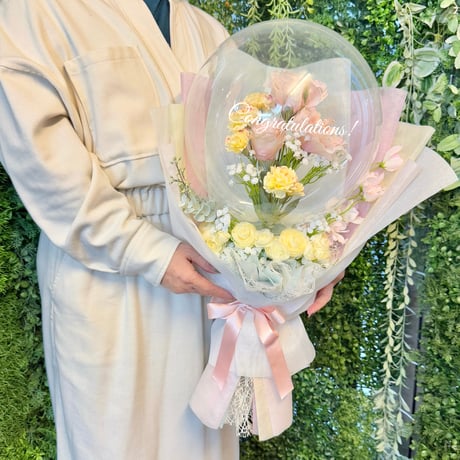 HBS-97  Lisianthus バルーンフラワーブーケ　Lサイズ