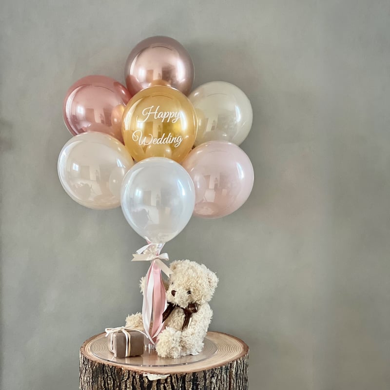 Message balloon & Bear バルーン色変更可♪ | ohana balloon