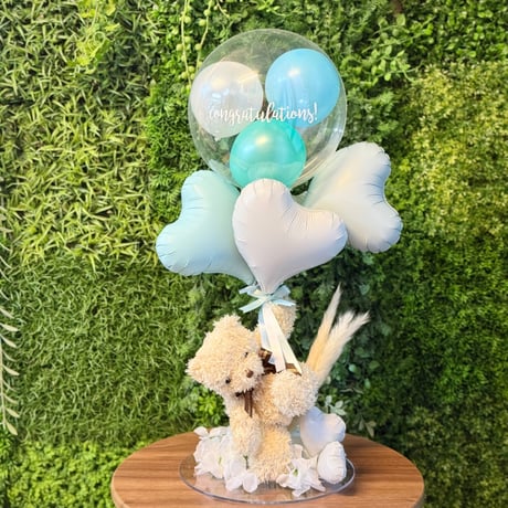 名入れ  バルーンギフト  くま｜誕生日・出産祝い・結婚式祝電｜Flying bear《nuance color》色が選べる♪