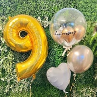 D-9 誕生日Deco 数字1桁　色が選べる♪ヘリウム入り浮かせてお届け