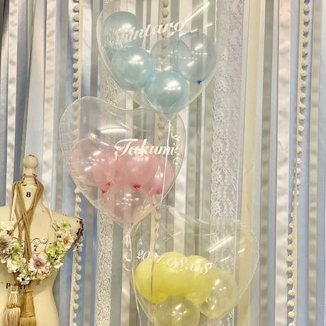 名入れ  色が選べる♪バルーンギフト  ヘリウム入りバルーン｜誕生日・結婚式・推し活｜E-16 ハートバブルバルーン