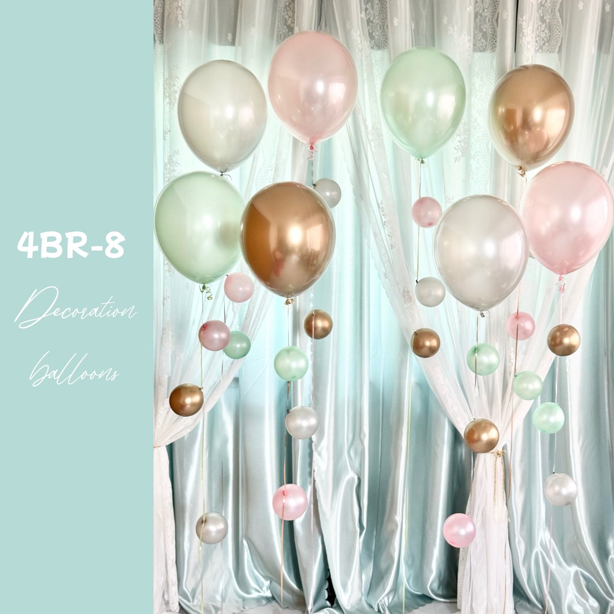 4BR-8 気泡風バルーン8本セット 色が選べる♪ヘリウム入り浮かせてお