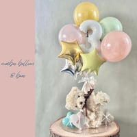 number balloon & bear ナンバー1ケタ　好きな色が選べる♪アルファベットに変更可！