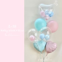 L-10  Baby pink×blue  ヘリウム入り浮かせてお届け