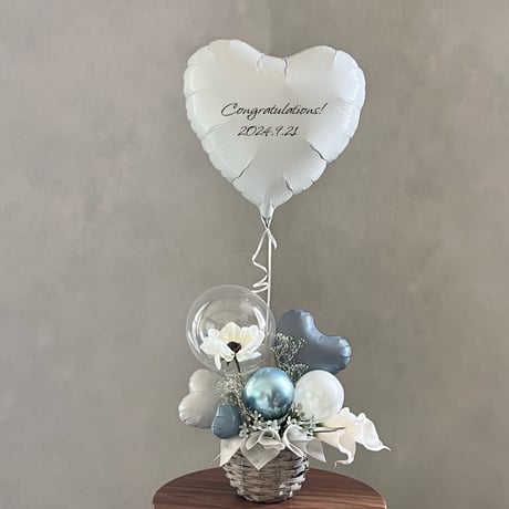 SD-45 calla 置き型アレンジメント&ヘリウム入りバルーン