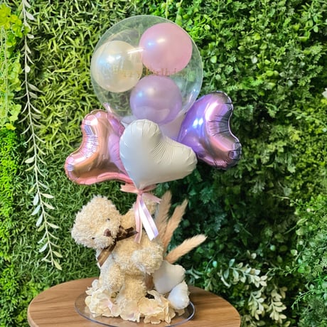 名入れ  バルーンギフト  くま｜誕生日・出産祝い・結婚式祝電｜Flying bear《nuance color》色が選べる♪