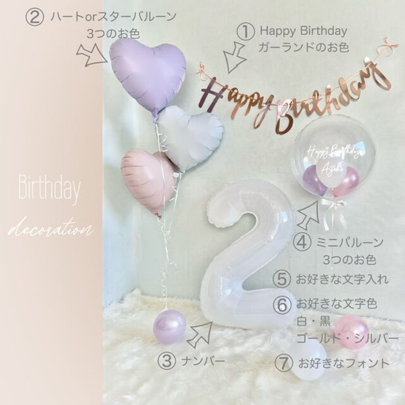 かのん様✶⋆確認専用ページ バースデーガーランド（ネーム含む） D-14 数字1桁 Birthday decoration 色が選べる♪ナンバーバルーン