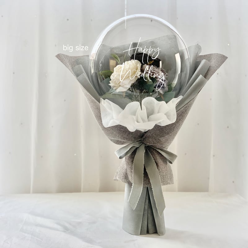 HBS-58 Black rose バルーンフラワーブーケ Lサイズ | ohana ba HBS-58 Black rose バルーンフラワーブーケ Lサイズ | ohana ba
