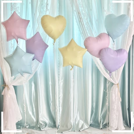 色が選べる♪ヘリウム入りバルーン｜誕生日・結婚式・推し活｜ハート&スター
