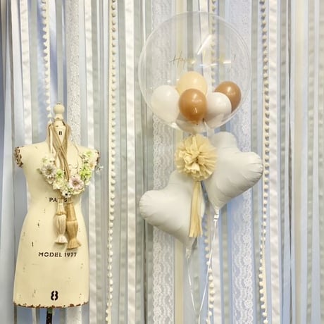 名入れ  色が選べる♪バルーンギフト  ヘリウム入りバルーン｜誕生日・結婚式・推し活｜T5B-FP-H2 フリンジポンポン