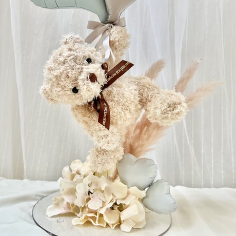 名入れ  バルーンギフト  くま｜誕生日・出産祝い・結婚式祝電｜Flying bear《nuance color》色が選べる♪
