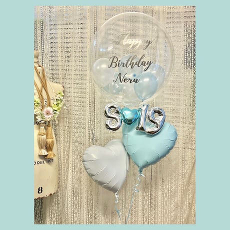 Anniversary balloon ナンバーバルーン付き   色が選べる♪ヘリウム入り浮かせてお届け