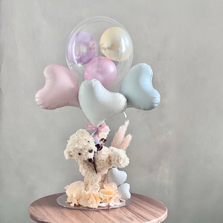 名入れ  バルーンギフト  くま｜誕生日・出産祝い・結婚式祝電｜Flying bear《nuance color》色が選べる♪
