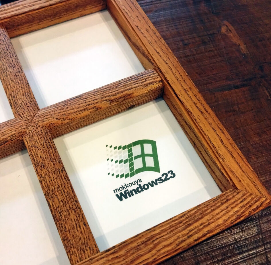 木製　額縁 ガラス　ヴィンテージ　約131×77.5センチ fframe Windows23 栴檀 | mokkouya STORE