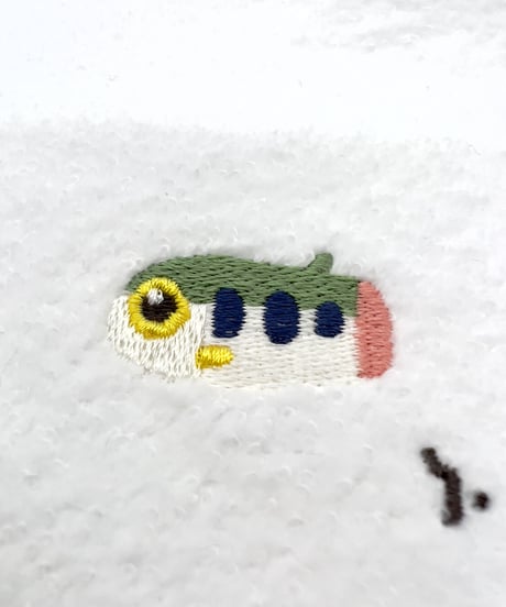 綿刺繍プチタオル　ヤマメ