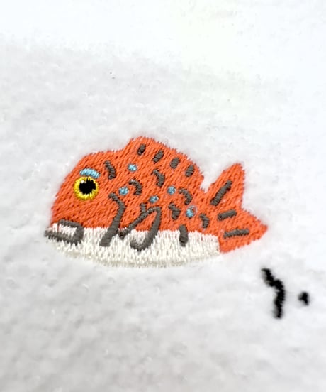 綿刺繍プチタオル　マダイ