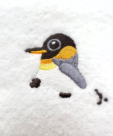 綿刺繍プチタオル　ペンギン